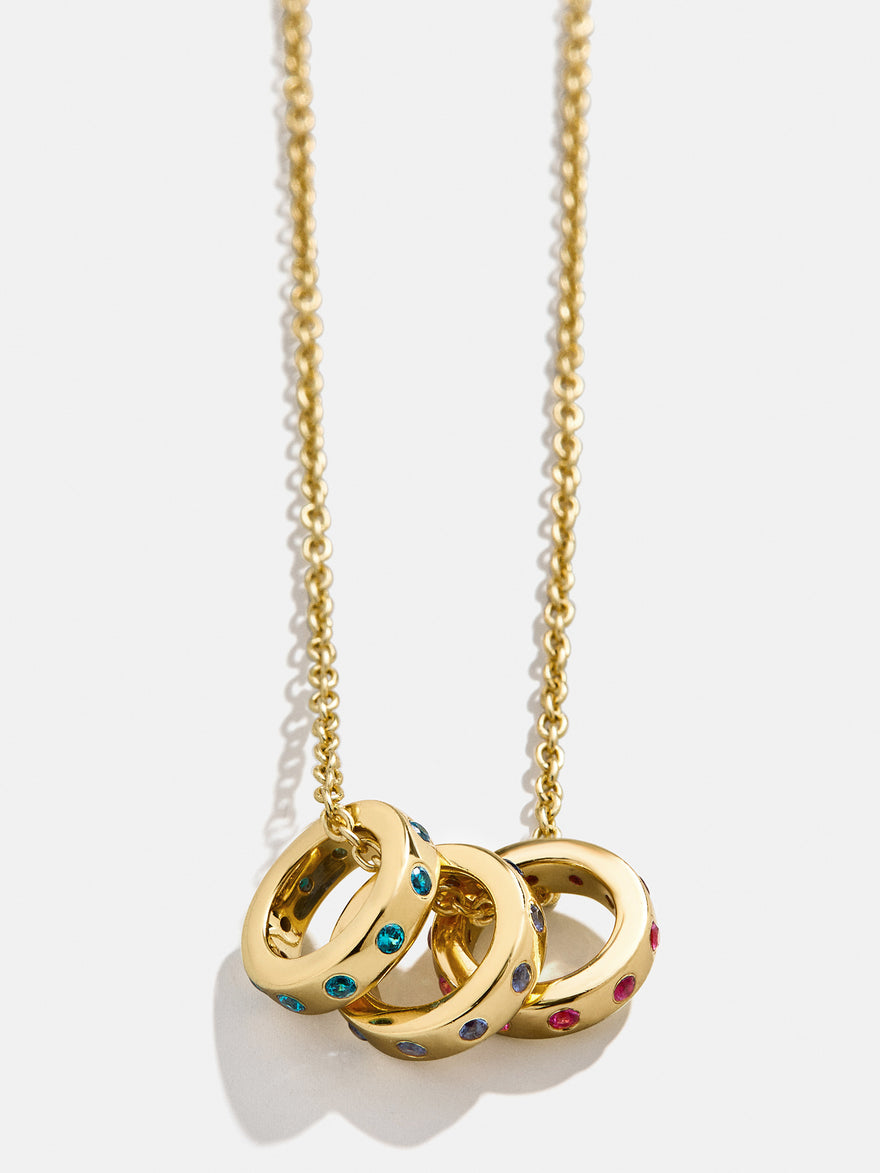 18K Gold Vermeil Birthstone Charm Necklace - Gold