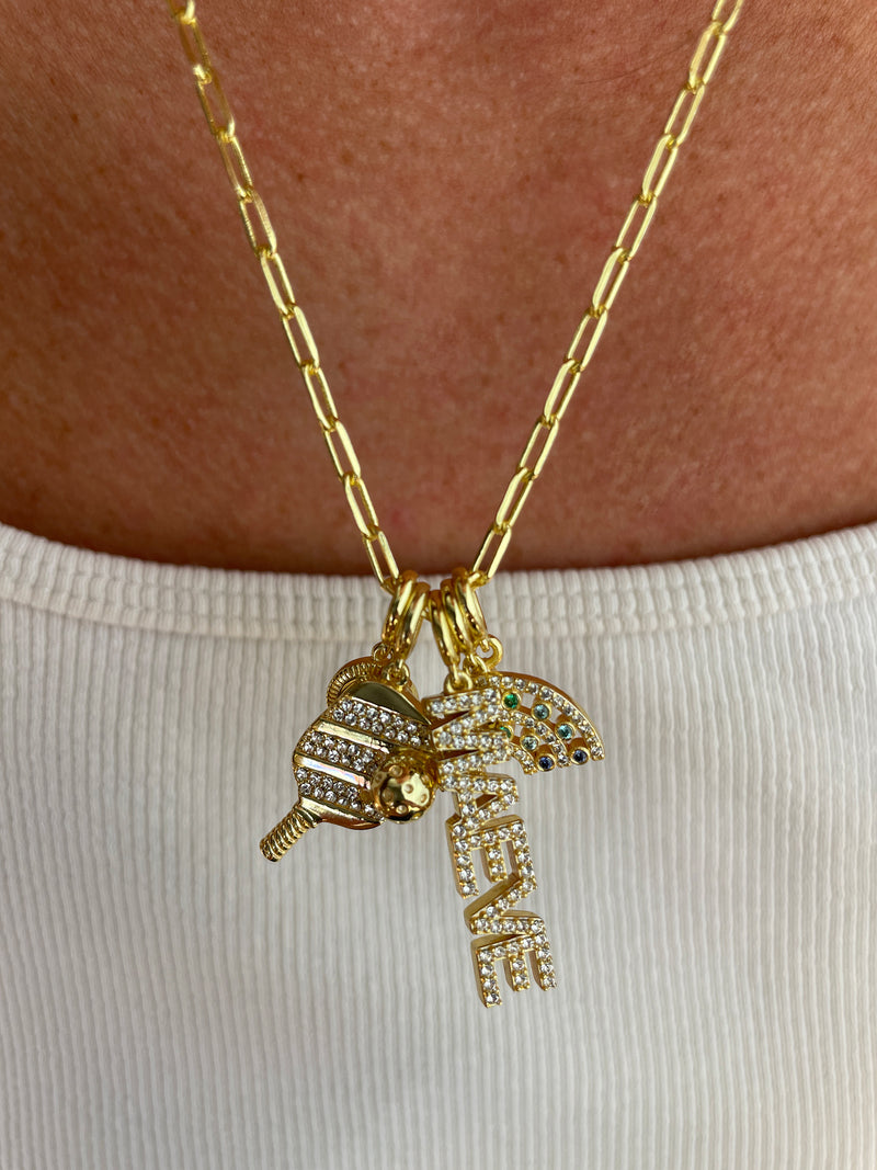 BaubleBar Block Custom Nameplate Charm - Gold/Pavé - 
    Create your own cluster charm necklace
  
