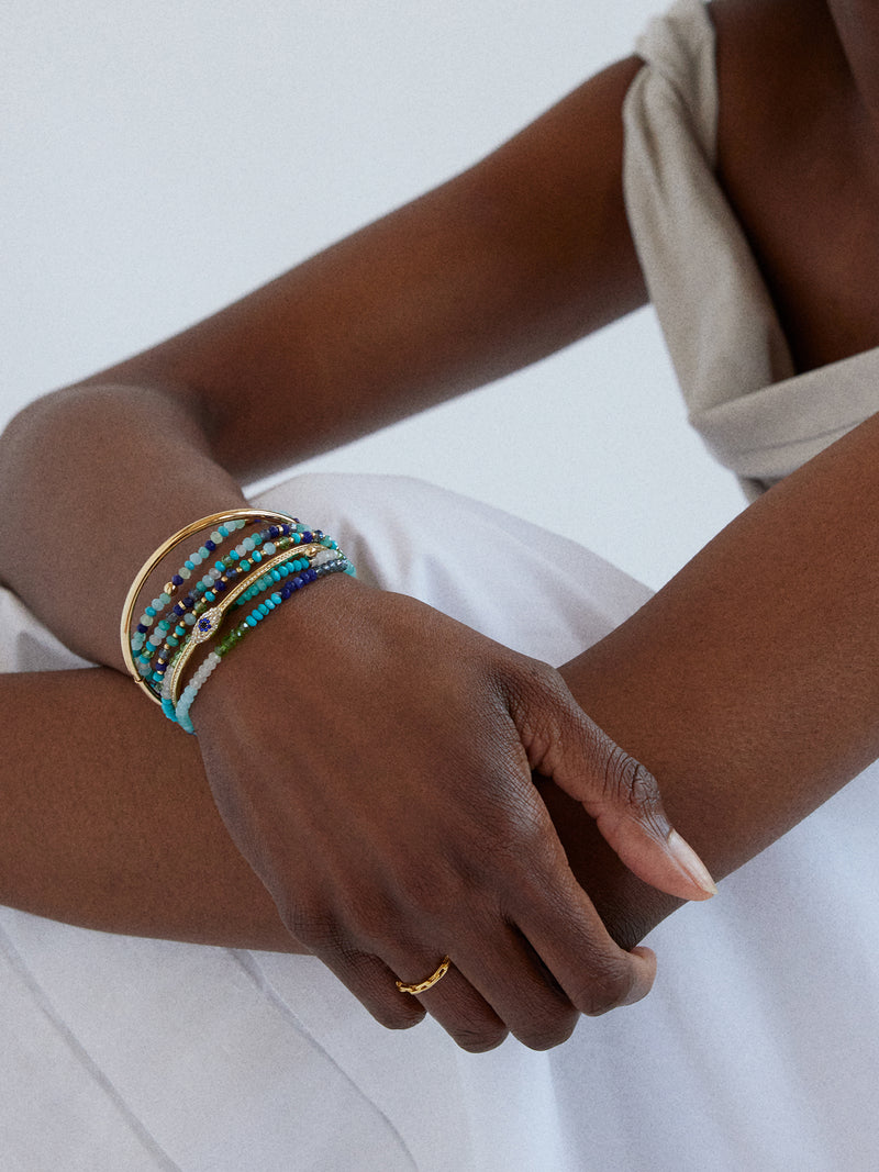 BaubleBar Indya Semi-Precious Layered Bracelet Set - Blue Multi - 
    Set of five beaded stretch bracelets
  
