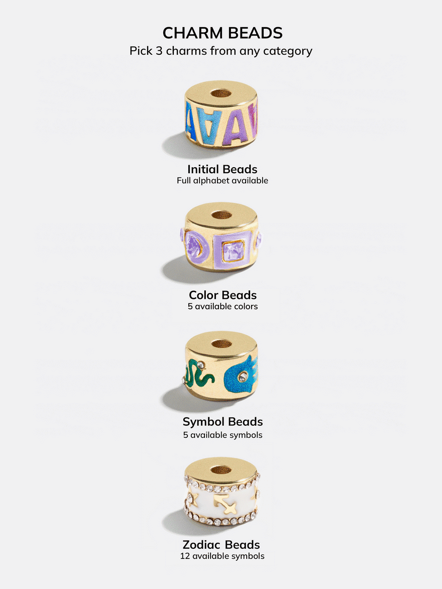 Initial 360 Spinner Charm - A